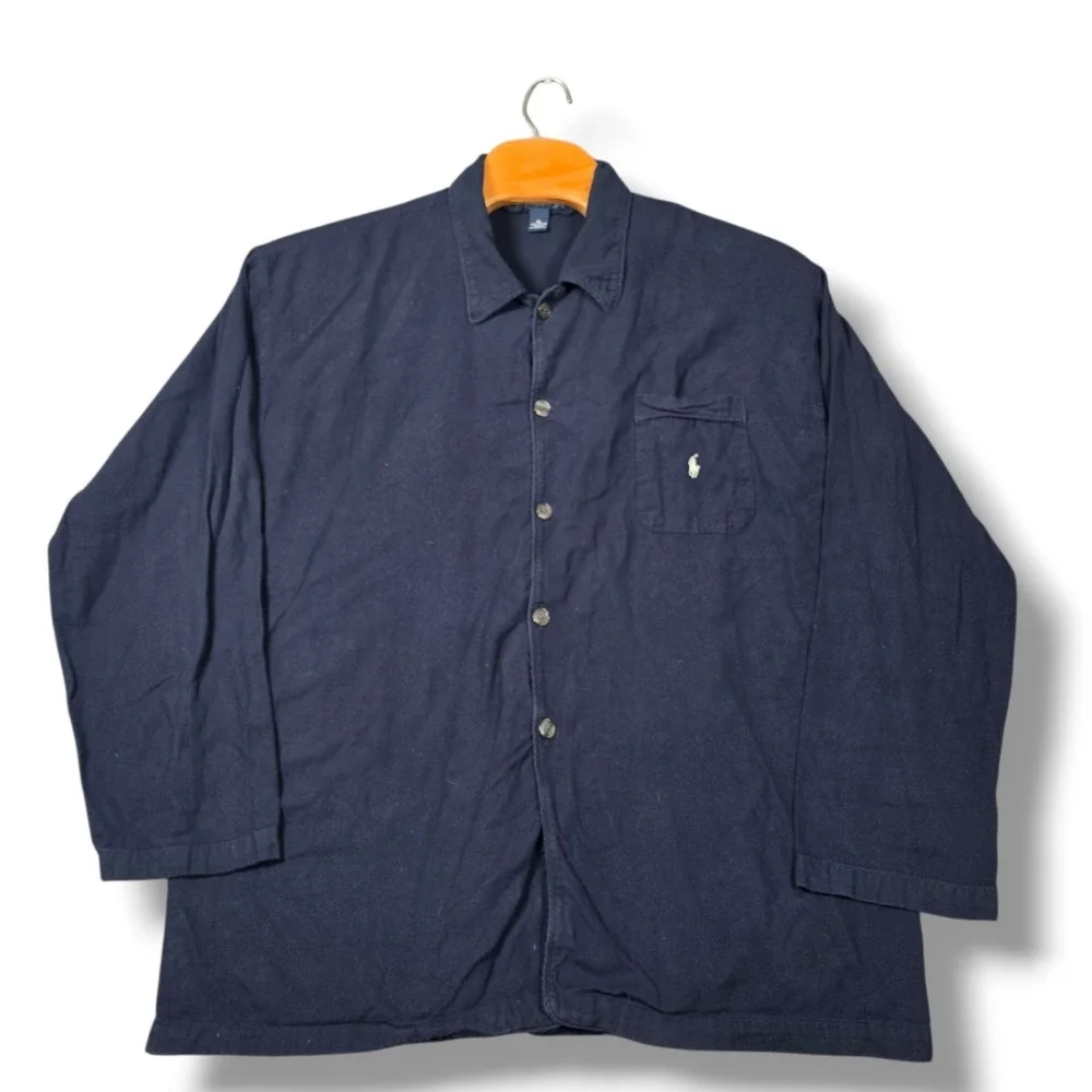 Polo Ralph Lauren Navy Blue Oxford Long Sleeve Button Up Shirt Mens XL Pony Logo